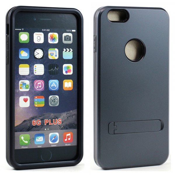 Wholesale iPhone 6 Plus 5.5 Strong Armor Hybrid with Stand (Navy Blue)